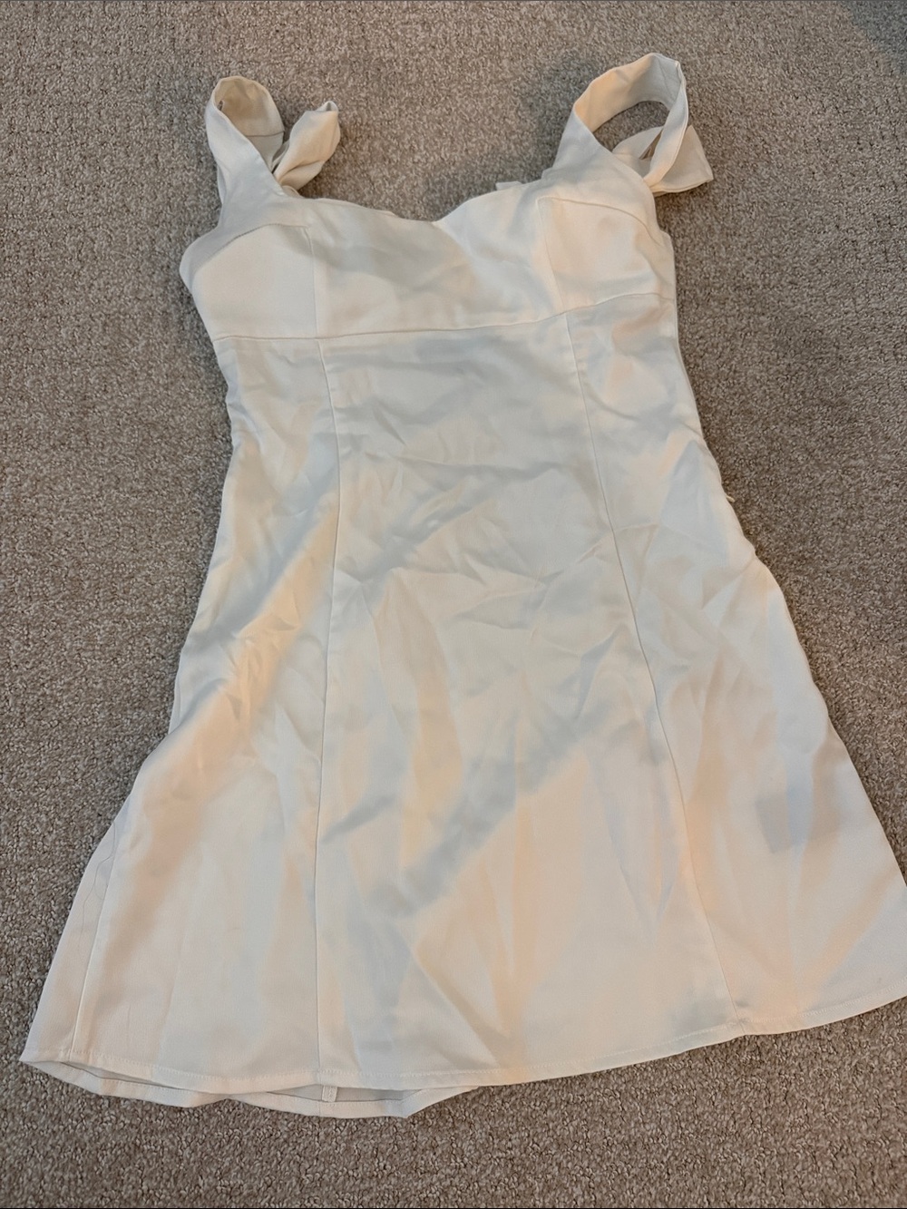 Urban Outfitters Cream Mini Sundress with Knot Straps